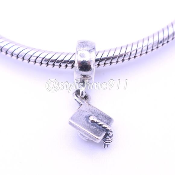 Authentic PANDORA Silver Graduation Hat Charm - 790270 - Picture 3 of 11